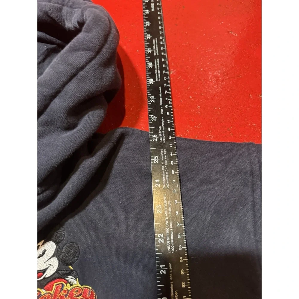 Disney Store Exclusive Mickey Mouse Zip Up Hoodie XXL Navy Back Graphic Y2k